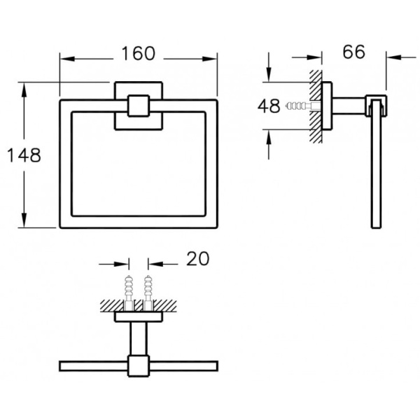 Держатель полотенец Vitra Q-Line A44994 хром