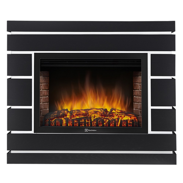 Каминокомплект: Очаг Electrolux EFP/P-2520LS N, портал Moderno 25 шпон черный дуб