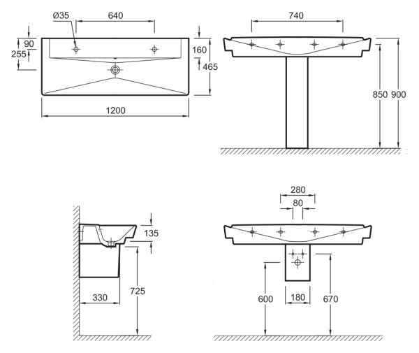 Раковина Jacob Delafon Reve 120 E4824-00