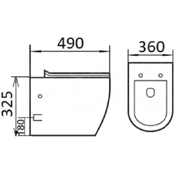 Унитаз подвесной Boheme Nero 961-SET-2-B безободковый, с функцией биде, с сиденьем микролифт, черный матовый