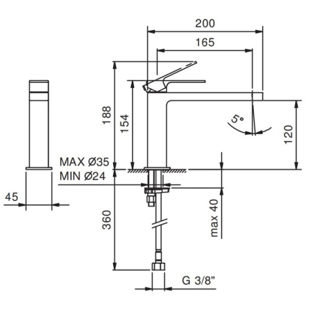 Смеситель для раковины Fantini Mint 34 02 F003WF