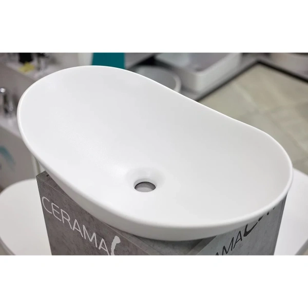 Раковина-чаша CeramaLux 7811MW 60,5x36 см, накладная, белый матовый