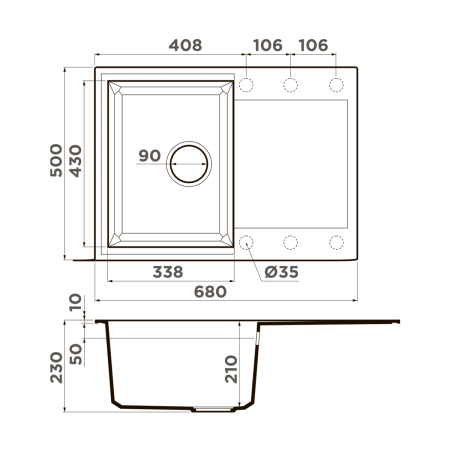 Кухонная мойка Omoikiri Sakaime 68 4993545 leningrad grey