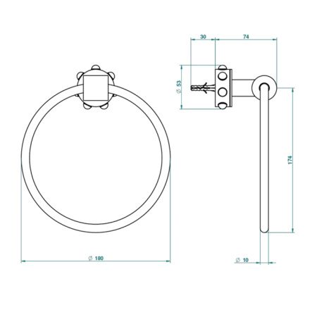 Полотенцедержатель THG Mossi cristal clair A2N.A02.504N