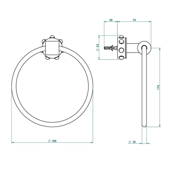 Полотенцедержатель THG Mossi cristal clair A2N.A02.504N