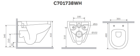 Унитаз подвесной Am.Pm Spirit V2.0 C701738WH