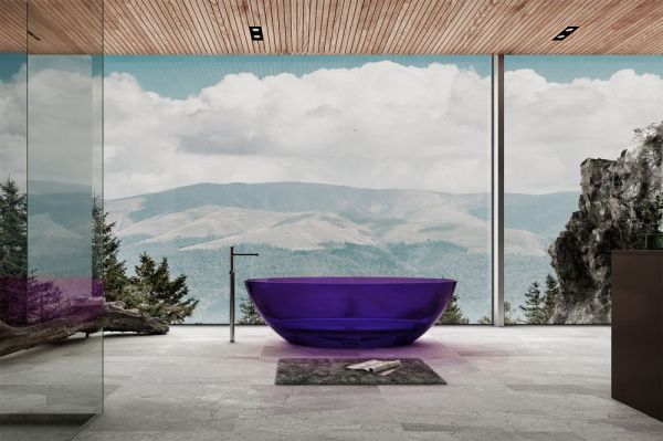 Прозрачная ванна Abber Kristall 180x85 AT9702Amethyst аметист