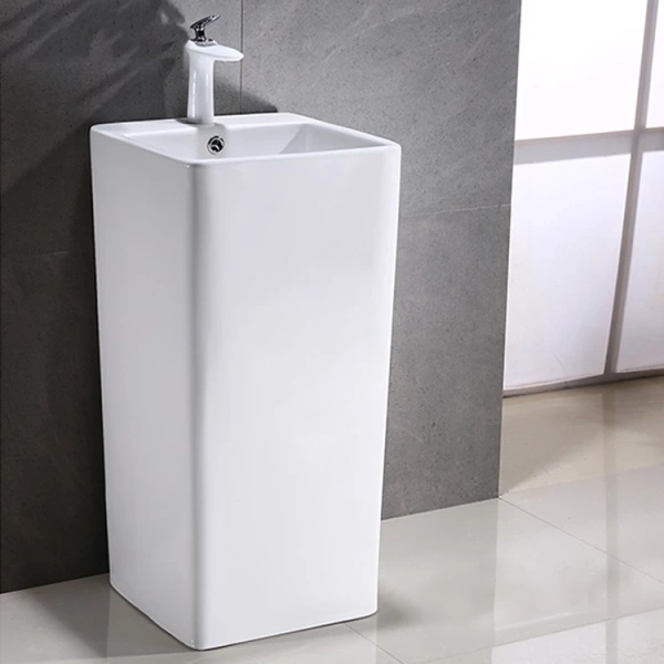 Раковина CeramaLux P7004L 40x40 см, напольная, белый