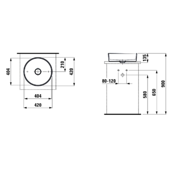 Раковина Laufen Kartell 42 8.1233.1.020.112.1 черный