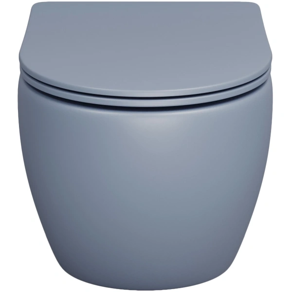 Унитаз подвесной Grossman GR-4455BSMS-21 безободковый, с сиденьем микролифт, голубой матовый