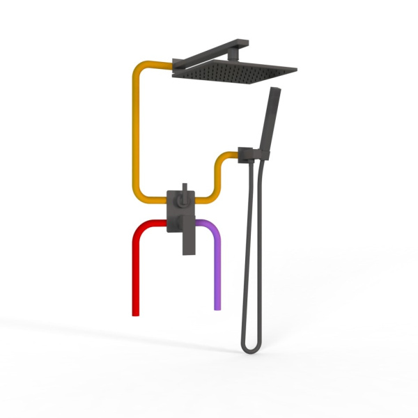 Душевой комплект Paini Grazia 21PZSET26911SH черный матовый