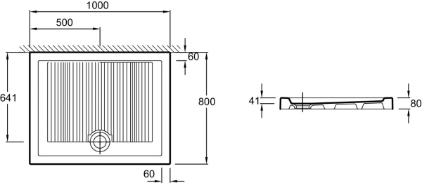Душевой поддон 100x80 Jacob Delafon Kyreo EN126-00 слив 90 мм белый