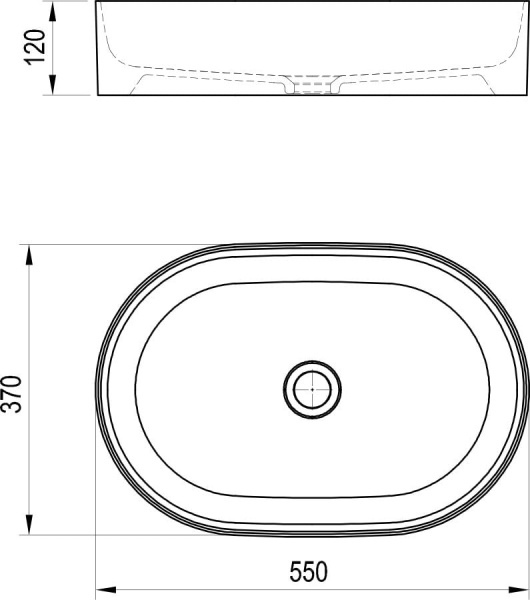 Раковина Ravak Ceramic 550 O SLIM XJX01155001