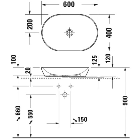 Раковина Duravit D-Neo 600 23726000701
