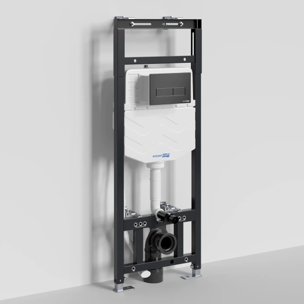 Инсталляция для унитаза WasserKRAFT Alme 15 15TLT.010.ME.MB03 с кнопкой смыва, черный матовый