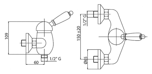 Смеситель для душа Cezares Vintage VINTAGE-DM-01-Sw
