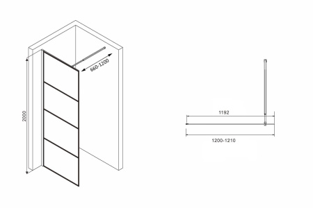 Душевая перегородка Abber Immer Offen AG65120B