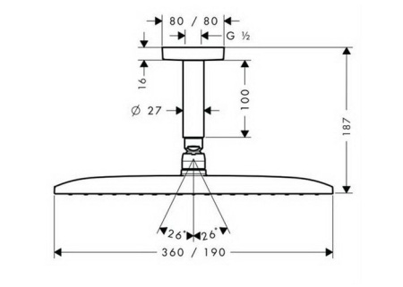 Верхний душ hansgrohe Raindance E Air 27381000