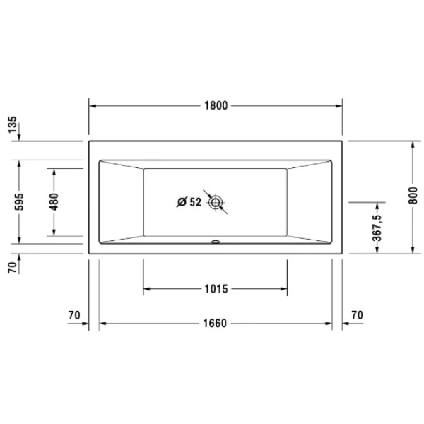 Акриловая ванна 180x80 см Duravit Vero 700135000000000