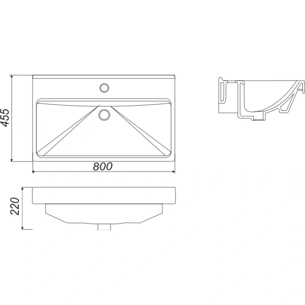 Раковина 80x45,5 см Акватон Fest 1AX168WBXX000