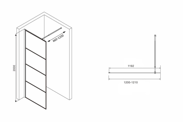Душевая перегородка Abber Immer Offen AG65120B