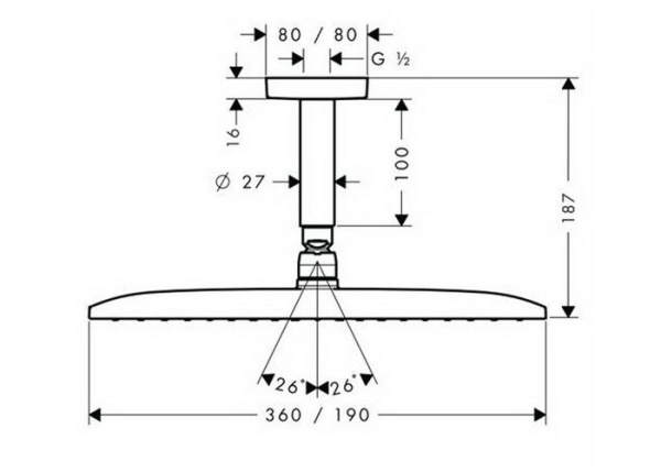 Верхний душ hansgrohe Raindance E Air 27381000