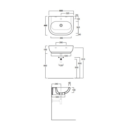 Раковина Simas E-Line 65 EL10bi*0