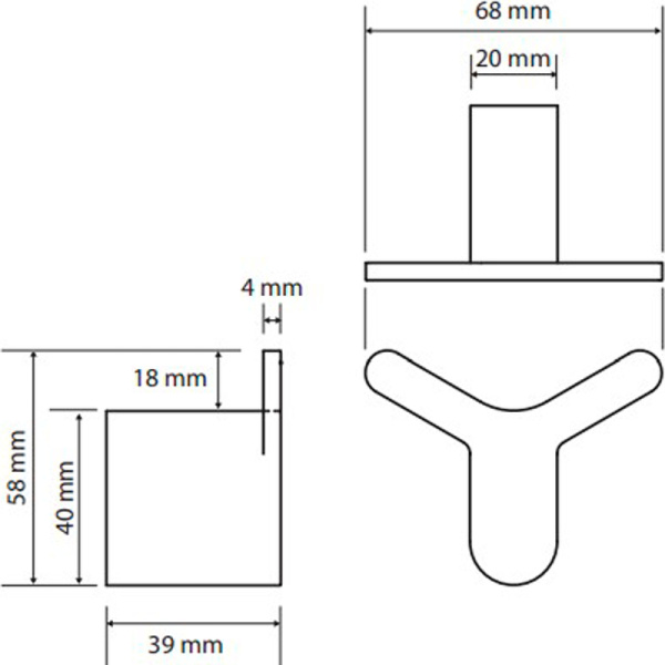 Крючок двойной Bemeta Organic 157106211