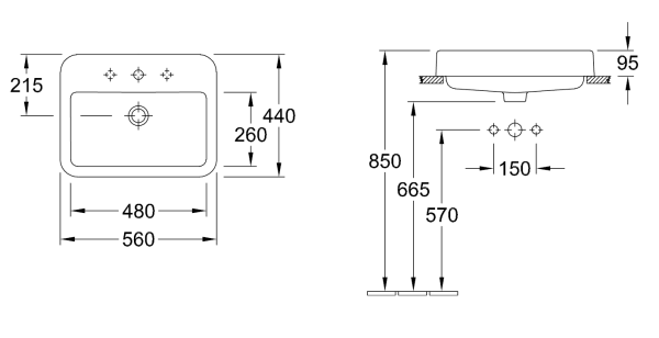 Раковина Villeroy&Boch Architectura 55x43 41935501