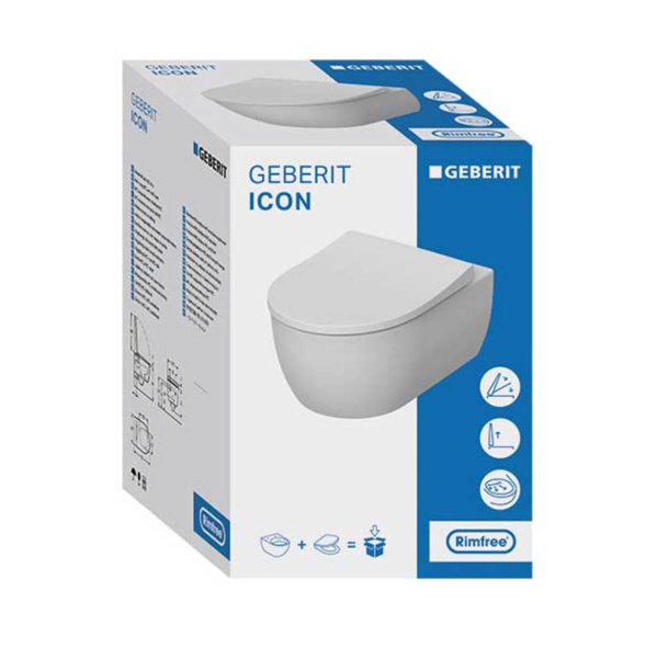 Комплект унитаз Geberit iCon 500.060.TC.I с инсталляцией + сиденье + клавиша