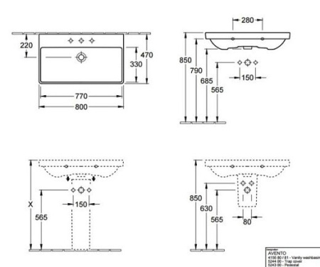 Раковина Villeroy&Boch Avento 41568001
