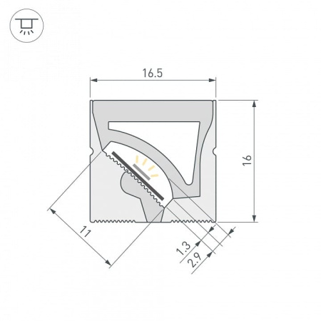 Профиль накладной гибкий Arlight WPH-FLEX 059570