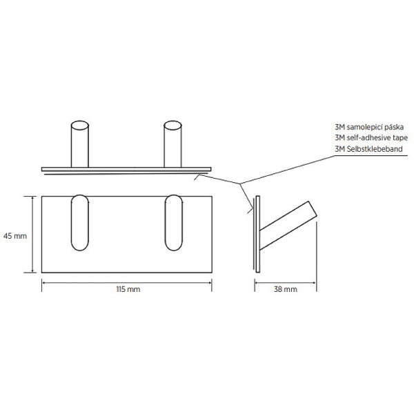 Крючок двойной Bemeta Easy 163106271 нержавеющая сталь полированная