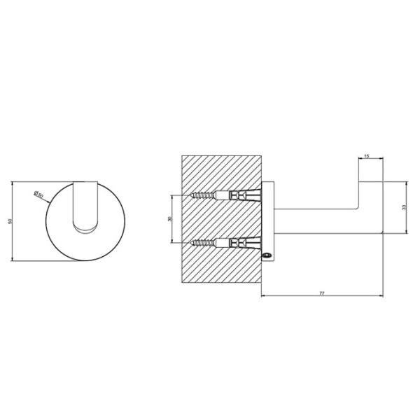 Крючок Gessi Tondo 63621#299 черный матовый