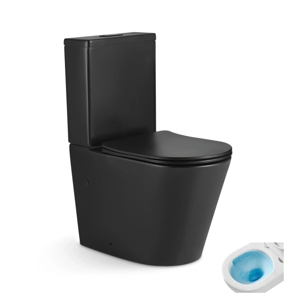 Унитаз-компакт GID Tn2189TF-BM безободковый, торнадо, с сиденьем микролифт, черный матовый