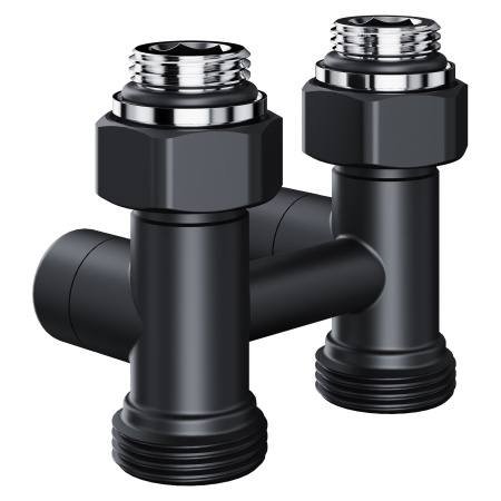 Узел нижнего подключения Royal Thermo Design прямой 1/2"х3/4" EK (черный)