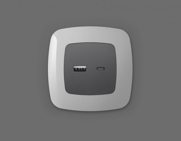 Накладка для розетки type A и C Ambrella Volt OMEGA OP6610