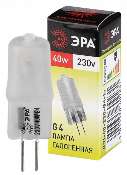 Лампа галогеновая Эра  G4 40Вт 3000K G4-JCD-40W-230V-FR