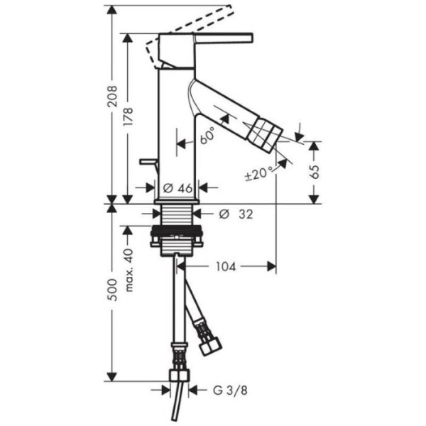 Смеситель для биде Axor Starck 10214000
