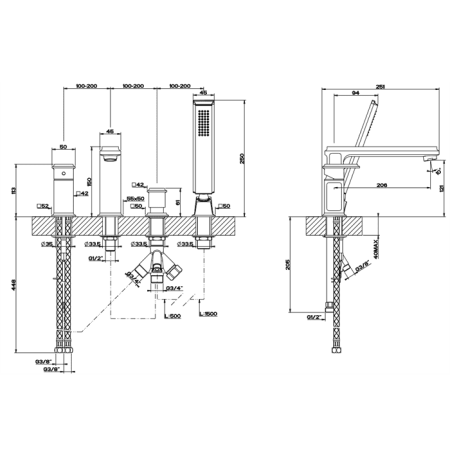 Смеситель для ванны Gessi Eleganza 46037#080