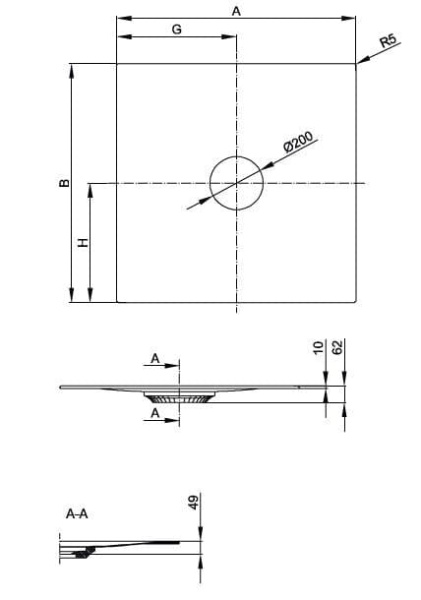 Душевой поддон Bette Air 90x90 7350-000T2