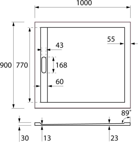 Экран для поддона Cezares TRAY-AS-AH-100/90-100-SCR