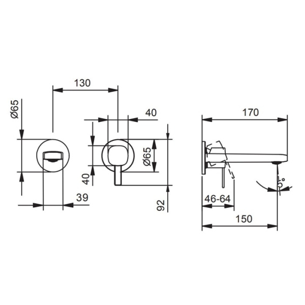 Смеситель для раковины Fantini Lame 24 02 M109B