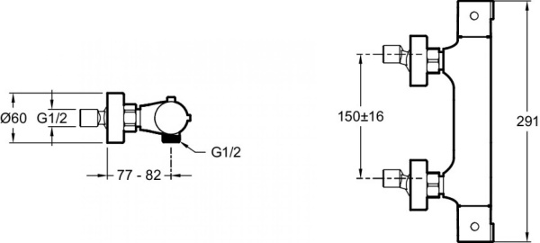 Смеситель для душа Jacob Delafon Brive E24334-CP термостатический