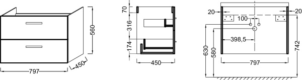 Тумба под раковину Jacob Delafon Ola 80 EB391RU-N14