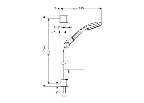 Душевой гарнитур hansgrohe Croma 100 Multi 27775000