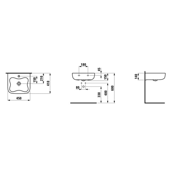 Раковина Laufen Florakids 45 8.1503.1.062.104.1
