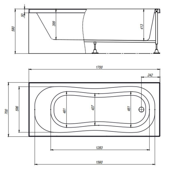Акриловая ванна Timo Inka 170х70 INKA1770 белый