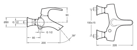 Смеситель для ванны Jacob Delafon SYMBOL E71680-CP