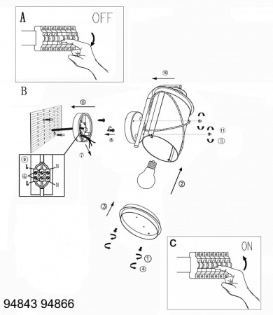 Светильник на штанге Eglo Hilburn 94843